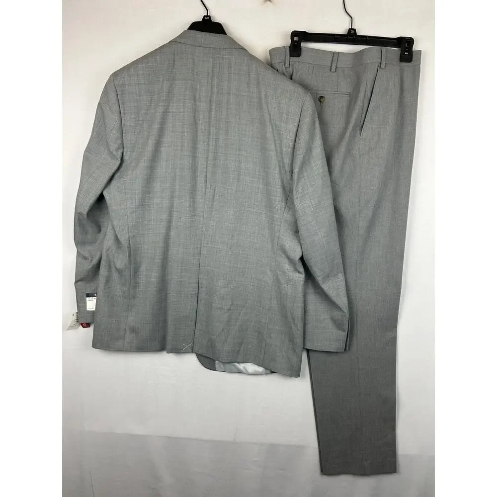 Chaps Performance Suit Wool Blend Jacket and Pants Light Grey Size 48L 38x34